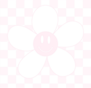 Pink Checkered + Flower Smiley